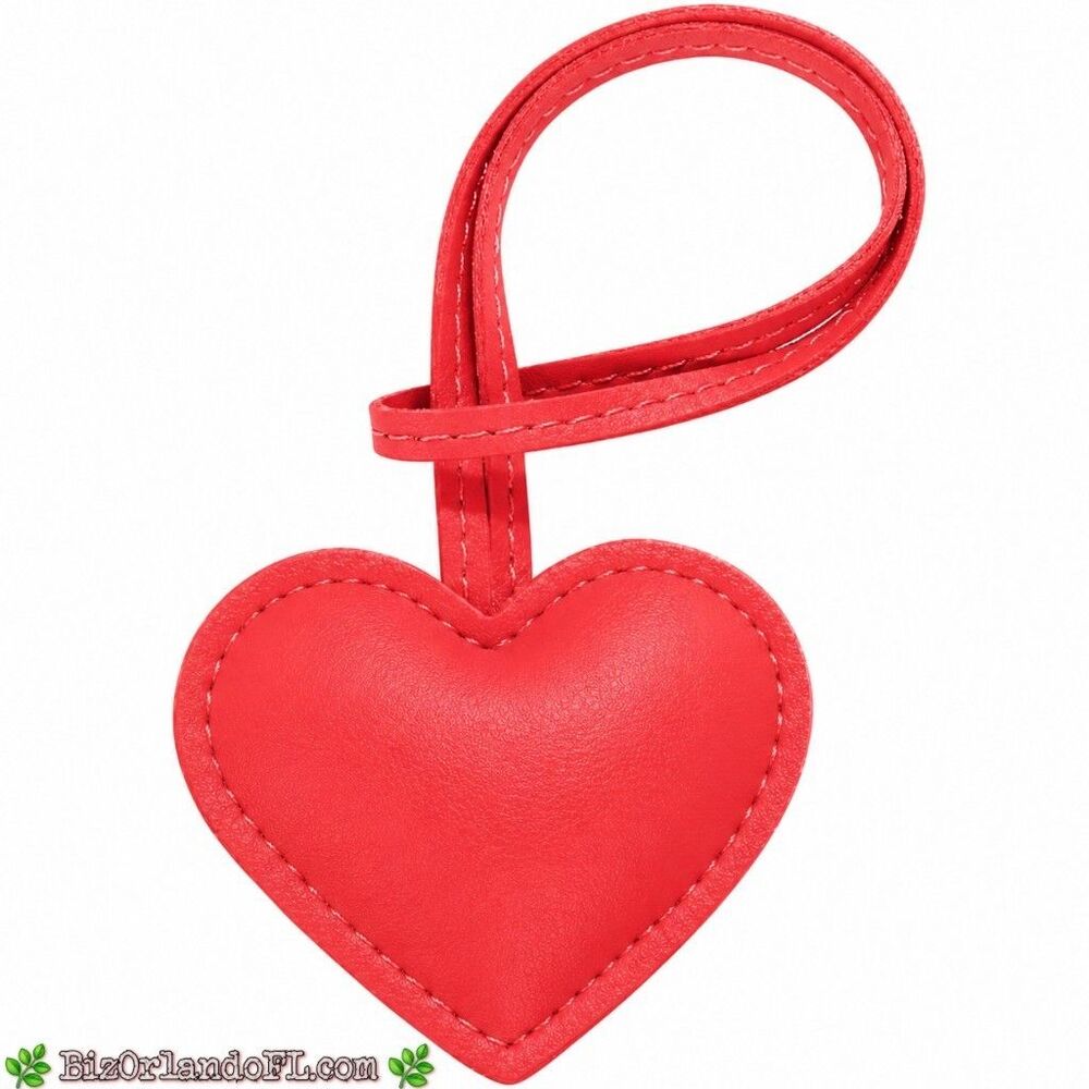 Stylish Lunch Charms Faux Leather Keychain Pendants - Bright Red Heart
